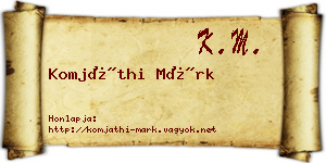 Komjáthi Márk névjegykártya